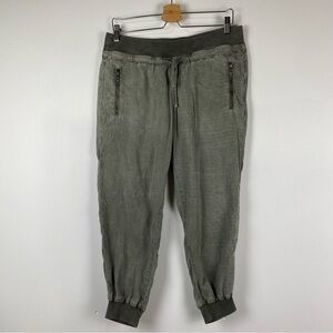 Bella Dahl Washed Army Green Zip Pocket Jogger, Size Medium